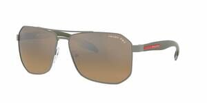 NEW PRADA men's linea rossa ps 51vs pilot sunglasses in gunmetal - gradient brow